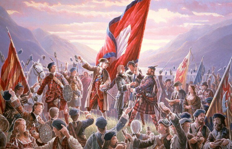 I vessilli vengono innalzati a Glenfinnan