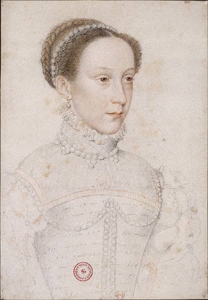 Mary Stuart, delfina di Francia a 16 anni - schizzo di François Clouet