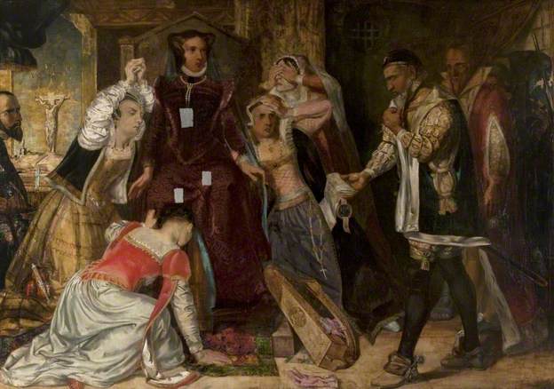 Mary queen of scots receiving the garrant for her execution - David Scott, 1840