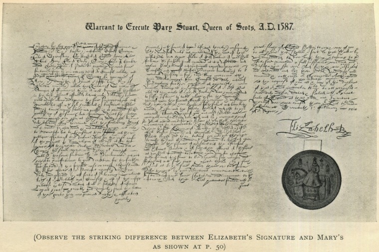 Sentenza di condanna a morte per Mary Stuart firmata da Elisabetta I