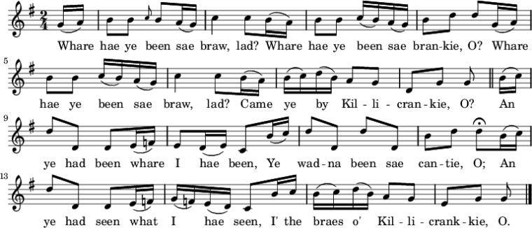 THE BRAES O' KILLIECRANKIE
