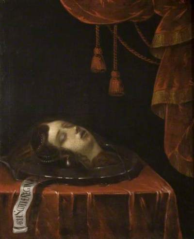 The head of Mary queen of scots after her execution - dipinto di federico zuccaro